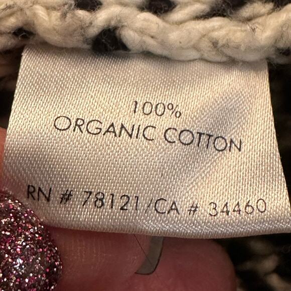 EILEEN FISHER Chunky Black White Snap Close Sweater Cardigan Petite Size Small - Picture 8 of 8